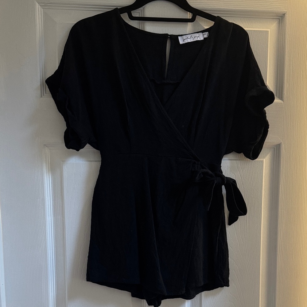 Petal & Pup / Women's Black Wrap Romper